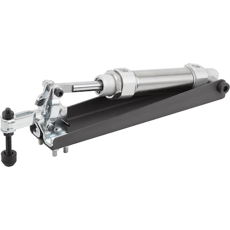 Kipp Pneumatic Clamp Horizontal, Form:A, Steel, Comp:Steel F1=1200 K1548.01200